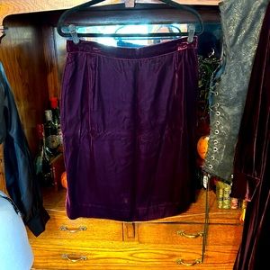 Purple velvet pencil skirt, handmade, size 10